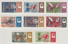 Qatar 1966 Space Rendezvous Red Overprint Complete Set, F – VF MNH
