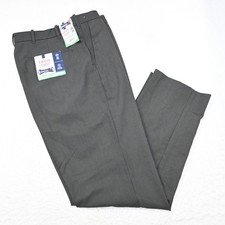 IZOD Performance Stretch Dress Pants Gray Straight Fit Flat Men Size 38 x 34 NEW