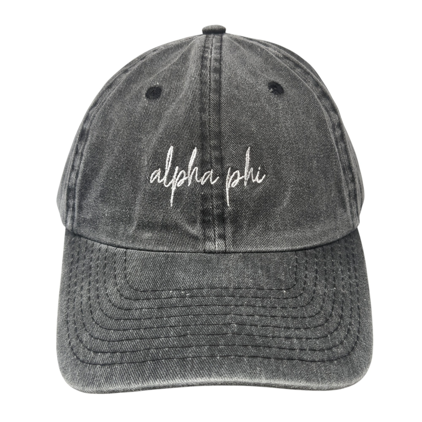 Alpha Phi Slideback Baseball Cap Gray One Size Ad… - image 1