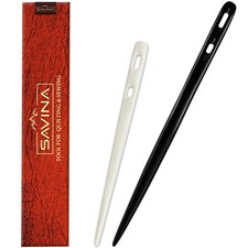 Savina Set 2 Nalbinding Needle Bone & Horn with Large Two-Eyed. Handmade Binding