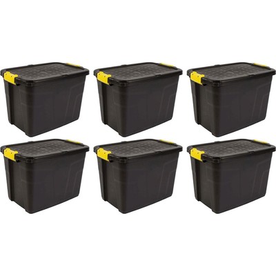 STRATA Heavy Duty Aufbewahrungsboxen 6 St. 60L robuste Lagerbox inklusive Deckel