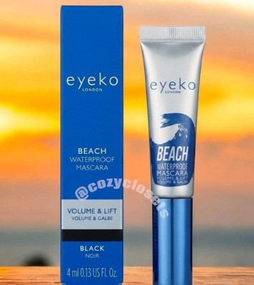 NEW Eyeko Beach Waterproof Mascara BLACK Noir Volume & Lift Travel Mini 4ml