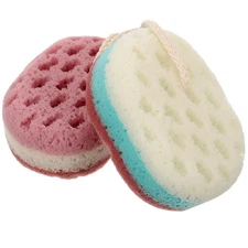 2 Pcs Bathing Sponge Loofah Body Scrub Wash Scrubber Exfoliating