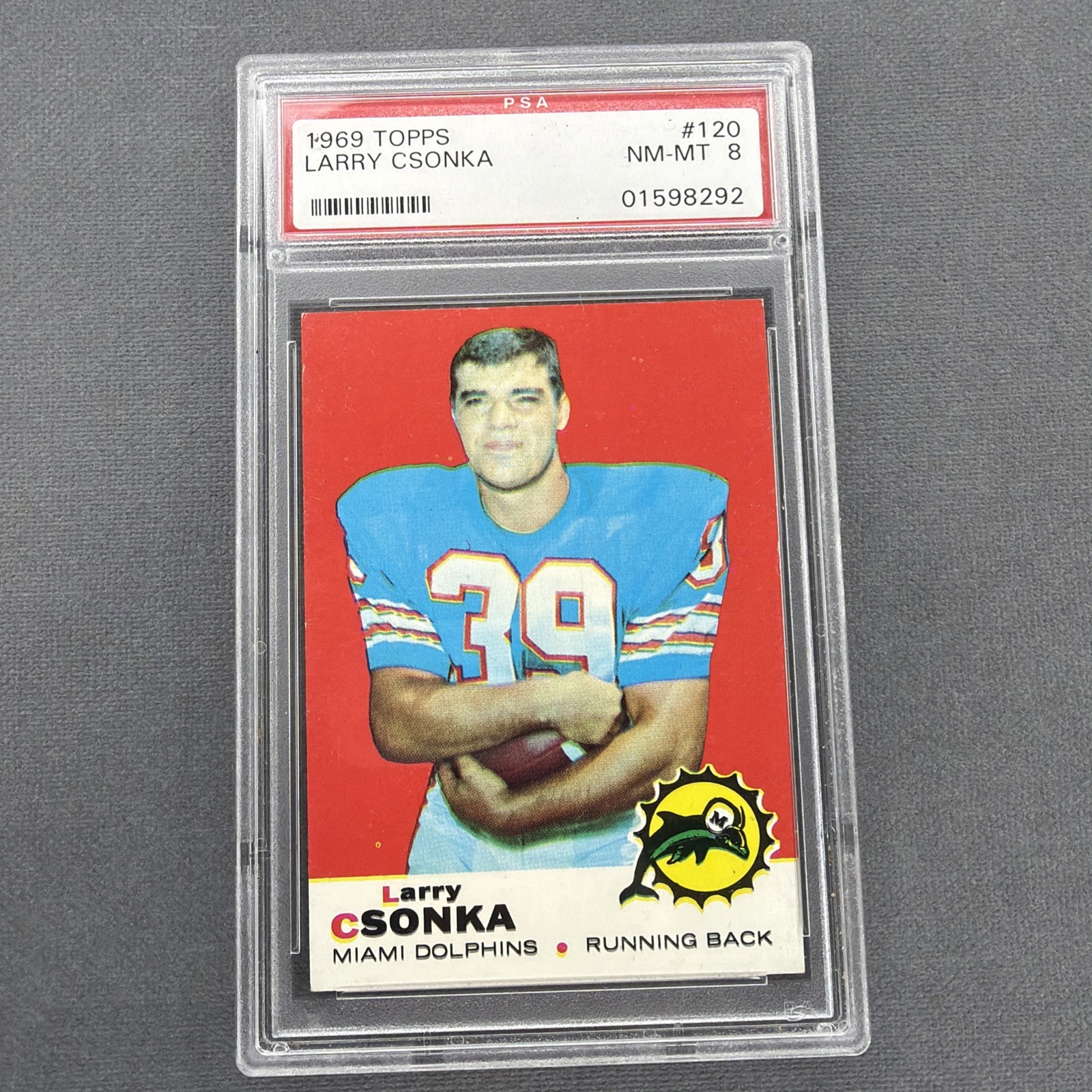 1969 Topps Football #120 Larry Csonka PSA 8