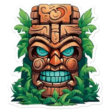 Tiki Statue - Vinyl Decal Sticker - Car Window Laptop - ebn11782