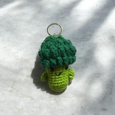 Crochet Broccoli Keychain Bag Charm for Keys Car Keys Bag Pendant