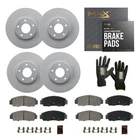 Front & Rear Geomet Brake Rotors + Pads for Buick LaCrosse Chevy Equinox