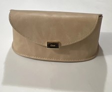 CHLOE Beige Nubuck Leather Sunglasses Semi-Hard CASE ONLY Eyeglasses Magnetic