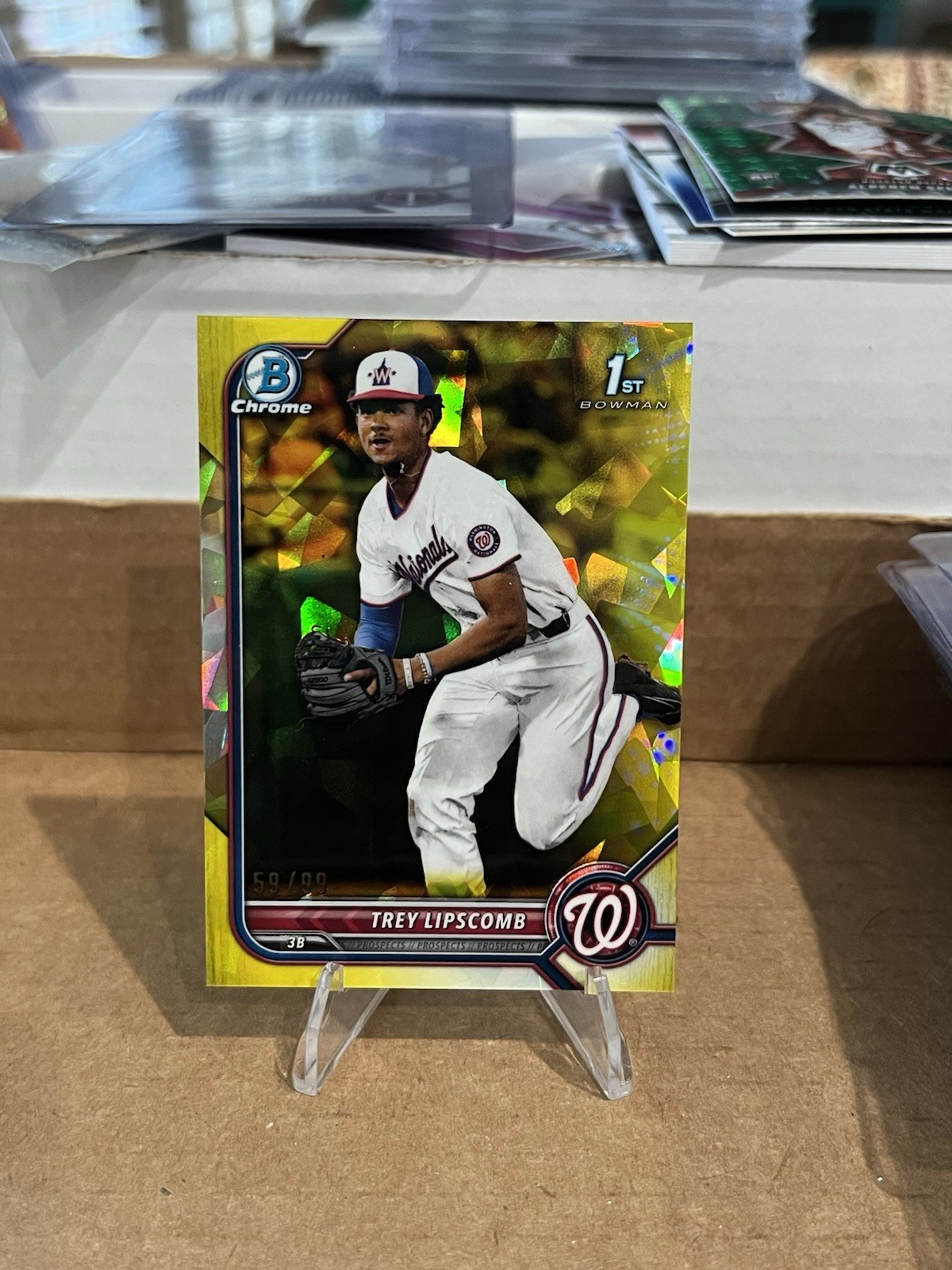 2022 Trey Lipscomb 1st Bowman Chrome Sapphire Yellow Refractor /99