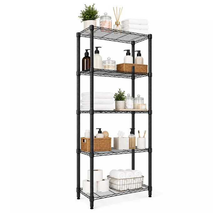 Garvee 29.5" 4Tier Carbon Steel Storage Metal Wire Shelving Rack w/Leveling Feet