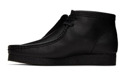 Clarks Wallabee Boot - Black Leather - 26155512 - Men's | eBay