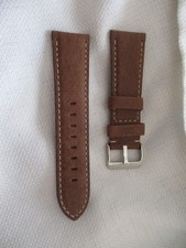 GENUINE Leather usa watchstrap watch band strap 24mm  cognac contrast