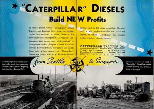 ANTIQUE 1930s ISSUE 63 "CATERPILLAR MAGAZINE" Great Graphics