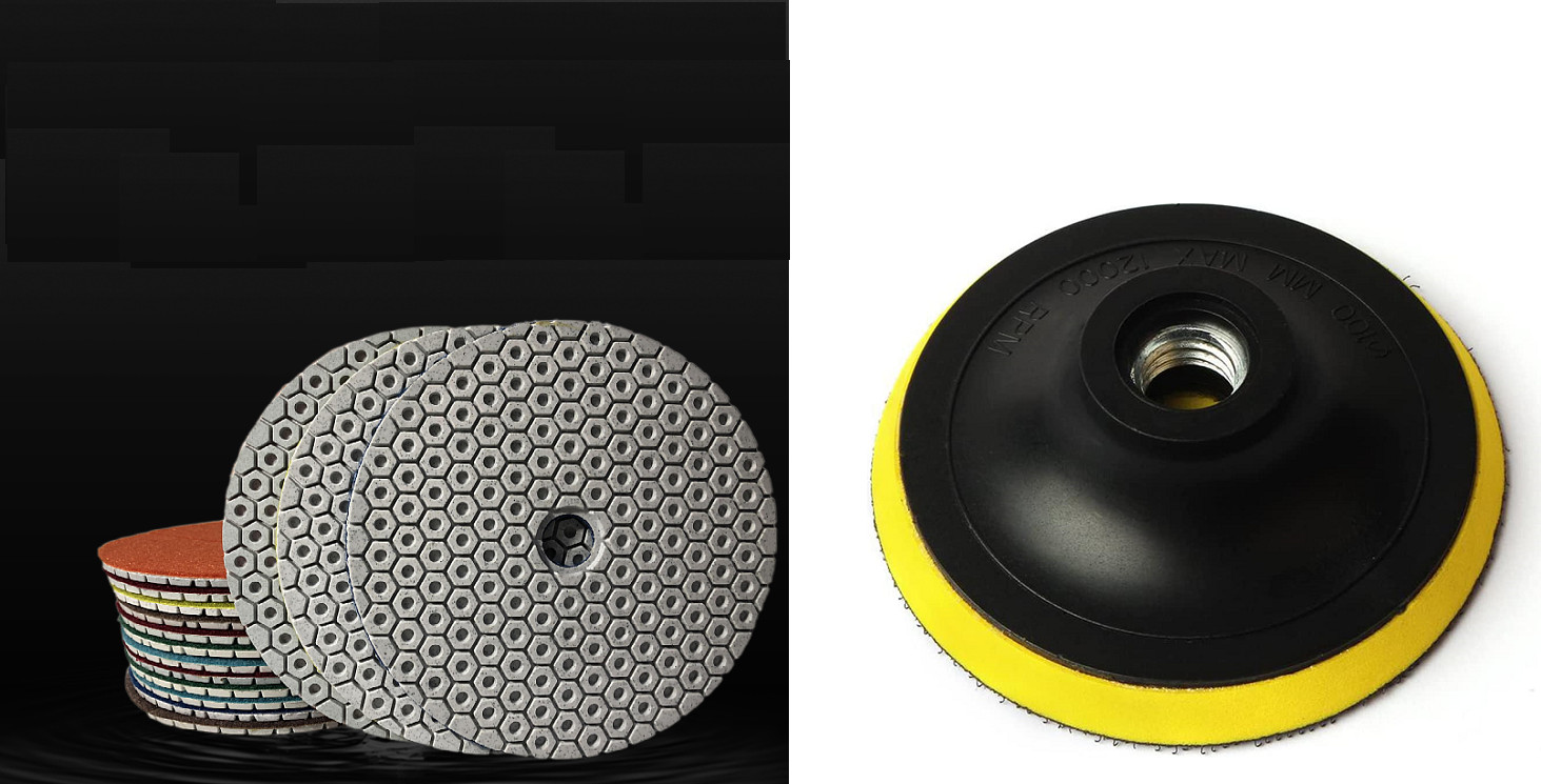 Angle Grinder Diamond Polishing Pads 4"-7" Kit Granite Marble stone Quartz Set