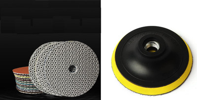 Wet Dry Diamond Polishing Pads 4''-7'' Kit Granite Budget Set + Backer