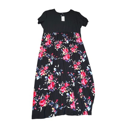 Karalin Maxi Dress Floral Women Size 24W Two Tone Pockets Loose Casual Tags