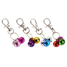 4 Pcs Cat Bells With Keychain For Pet Collar Necklace Accessories