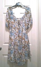 NWOT Mittoshop Chiffon Smocked Midi Dress Womens Size 1X Boho Babydoll Boutique 