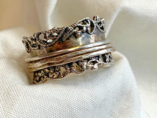 Sterling Silver Ring 7.24g Fine Jewelry Size 8.75 Band Fidget Spinner Rings