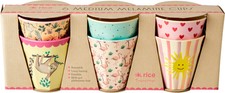 Rice by Rice Melamine Kids Cup In Asst. Funky Prints Medium 6 Pac Gr&ouml;&szlig;e Standard