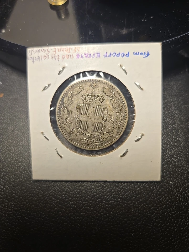 Moeda de prata 1881-R Itália 2 liras .835 - Imagem 2 de 2