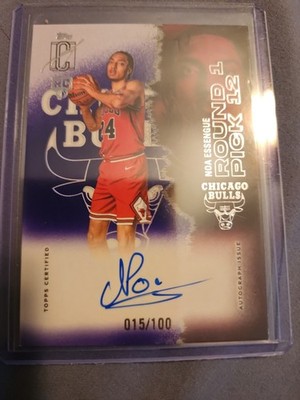 Noa Essengue 2025-26 Topps Signature Class 15/100 On Card Rookie Auto RC Bulls