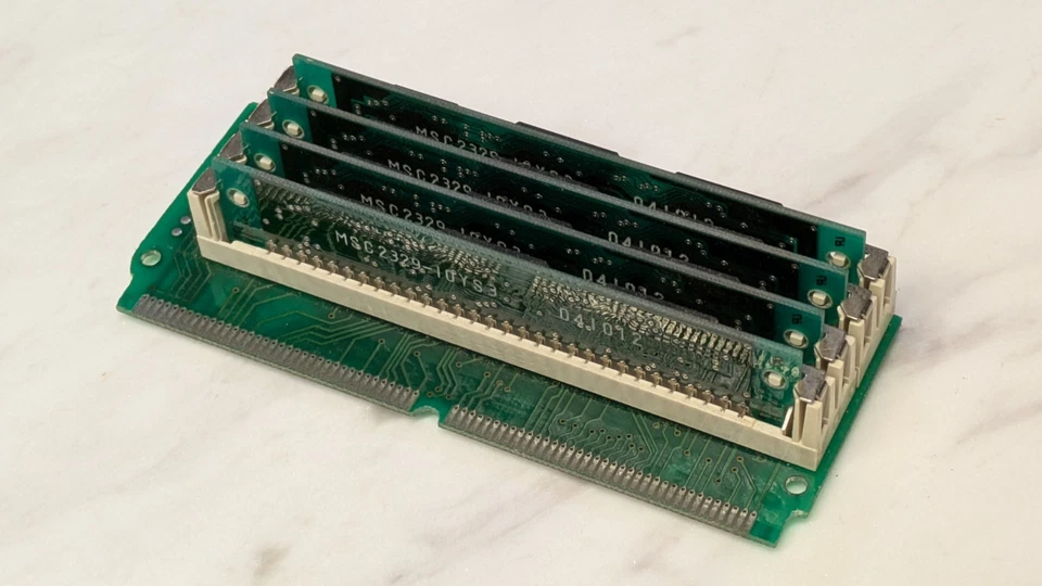 4x 256KB 30-Pin SIPP Memory OKI Memoria di lavoro su 72Pin Adattatore SIMM - Immagine 3 di 4