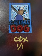 1990 Bowman Fred McGriff CRIME DOG Blue Jays HOF 1/1 CARTER X Painted Art Card