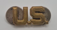 Vintage WW2 Era U.S Army Officers Collar / Lapel Pin Badge - Sterling