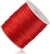 Red Nylon String Cord - 1MM 100 Yards Braided Ornament Twine Thread for