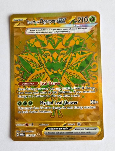 Teal Mask Ogerpon ex #177/131 Hyper Rare - Pokemon Prismatic Evolutions NM