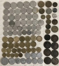 Monetazione francese mista x 100+ pre euro Napoleone c1854-90s Napoleone WW2 alluminio