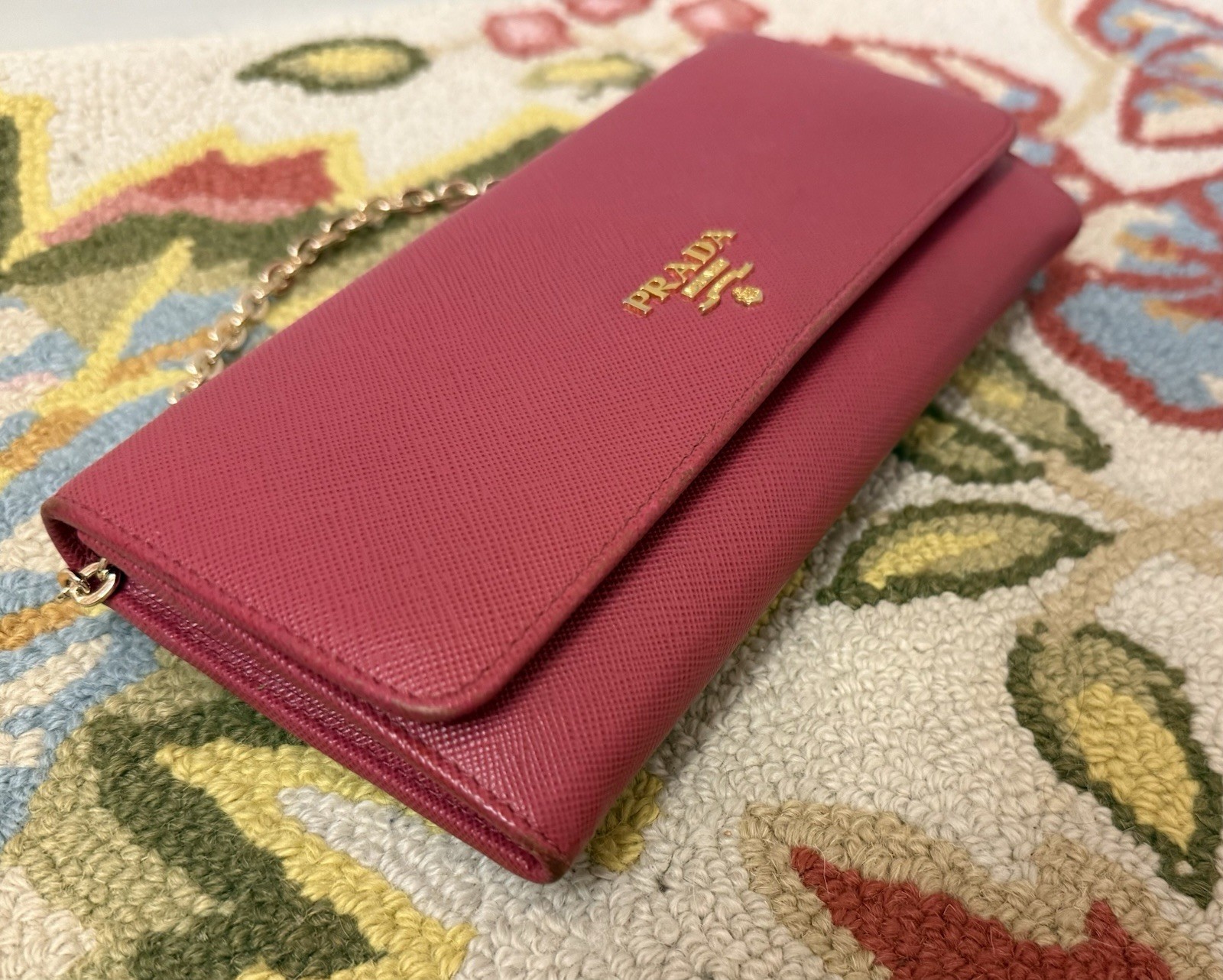 PRADA Peonia Feminine Saffiano Leather Long Flap Bifold W/ Added Crossbody thumbnail 7