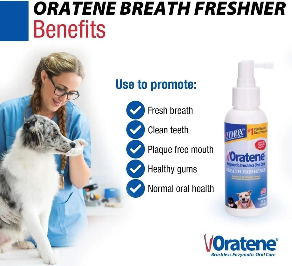 Zymox Oratene Brushless Oral Care Breath Freshener for Dogs 4 oz EXP 02/2028 - Image 2 of 4