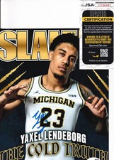 YAXEL LENDEBORG singed  (MICHIGAN WOLVERINES) basketball 8X10 photo JSA CL06441