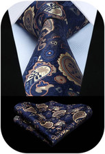 Ties for Men Paisley Tie and Pocket Square Woven Classic Floral Mens Ties Handke