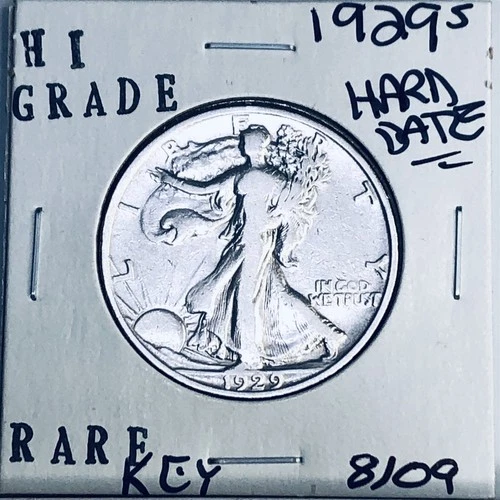1929 S LIBERTY WALKING SILVER HALF DOLLAR HI GRADE U.S. MINT RARE COIN 8109