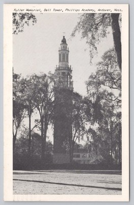 Fuller Memorial Bell Tower Phillips Academy Andover MA Vintage Mass Postcard
