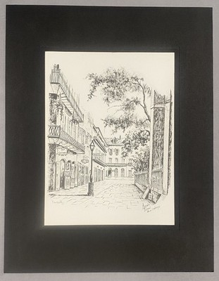 Marcella Packard Sketch New Orleans Pirates Alley French Quarter Folklore