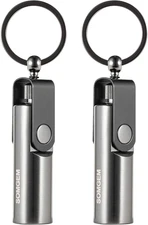 2 Pack Permanent Match Infinity Lighter, Reusable Forever Match Keychain with Fl