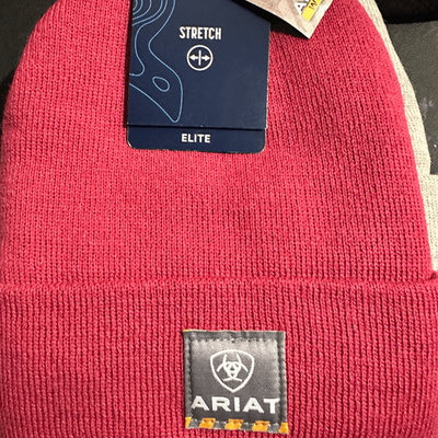 Ariat Ladies Square Patch Beanie Pale Crab Apple Knit Hat NEW | eBay