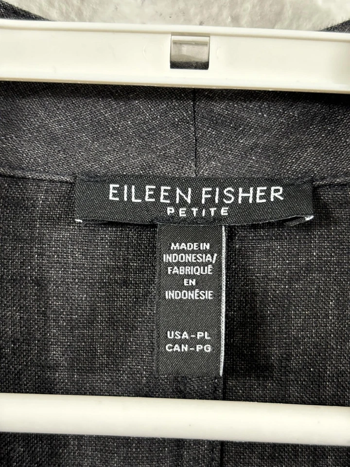 Blazer Eileen Fisher Mujer Pequeño Grande Lino Orgánico Un Botón Lagenlook Foto 3 de 4