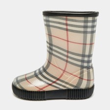 Burberry Salamanc2 Size 34 Beige House Check Rubber Rain Boots