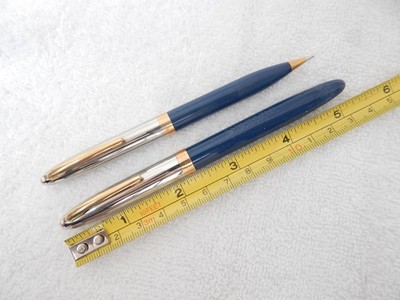 REF#: NK22. VTG WHITE DOT SHEAFFER TOUCH DOWN FOUNTAIN PEN SET
