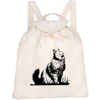 Canvas Rucksack / Backpack ''Siberian Cat Looking Up'' (RK00038193)