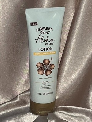 HAWAIIAN TROPIC ALOHA GLOW LOTION -MANGO & PAPAYA- 12H MOISTURIZING 236 ml.NEW