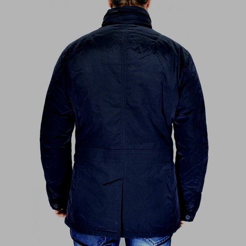 NUEVO CON ETIQUETAS Armani Jeans Calce Ajustado Dos Vías Cremallera Completa Nailon Chaqueta con Capucha Azul Marino Talla S - Imagen 4 de 13