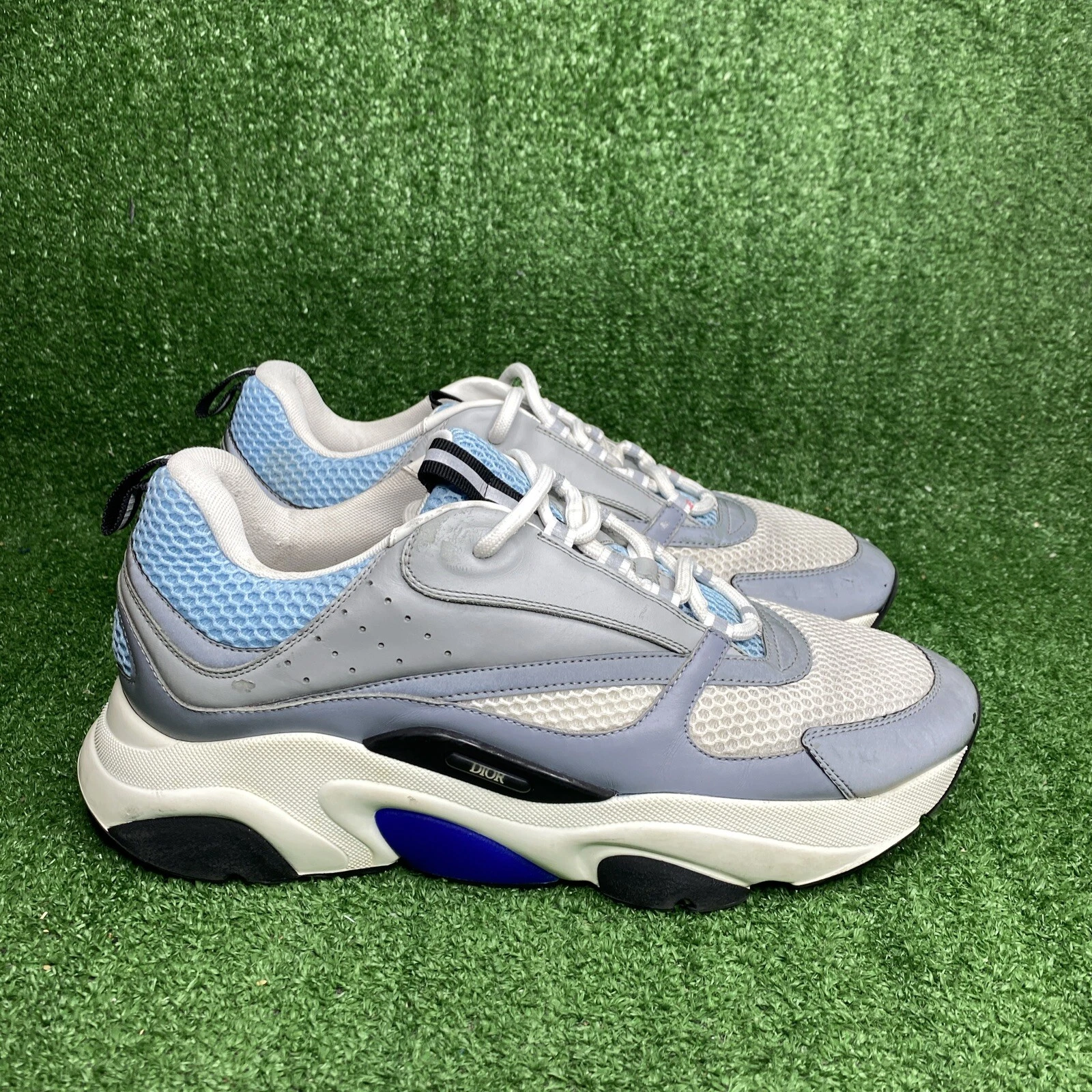 Baskets créateur mode DIOR B22 blanc bleu taille 12 US / os