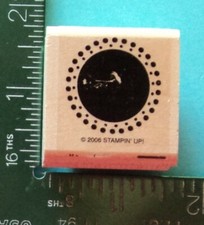 Stampin Up BOLD CIRCLE with DOTTED BORDER Rubber Stamp
