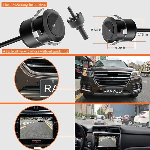 Cámara de reversa delantera/lateral/trasera HD 170 grados gran angular de visión coches - Imagen 8 de 9
